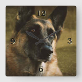 German Shepherd Photo Wall klok