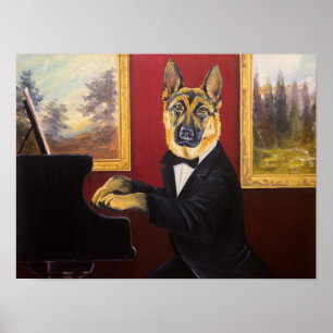 German Shepherd Piano Waltz Poster