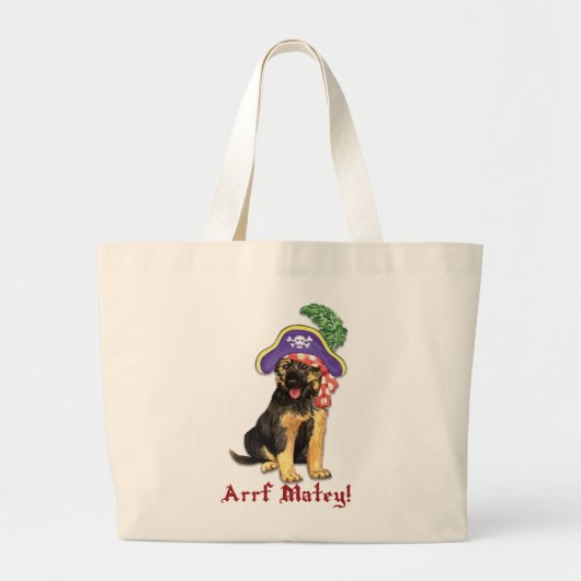 German Shepherd Pirate Grote Tote Bag (Voorkant)