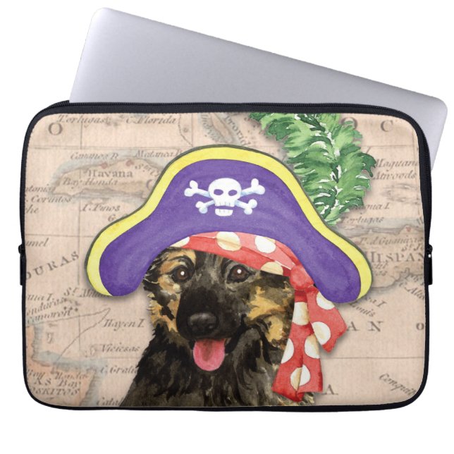 German Shepherd Pirate Laptop Sleeve (Voorkant)