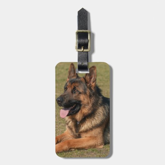 German Shepherd Plaats je eigen foto Bagagelabel (Voorkant verticaal)