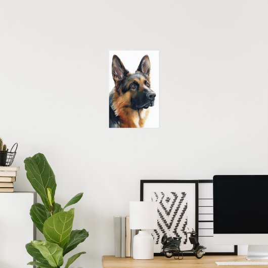 German shepherd portrait watercolor poster (Thuiskantoor)