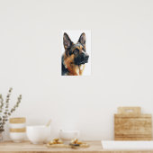 German shepherd portrait watercolor poster (Keuken)