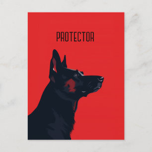German Shepherd Protector Briefkaart