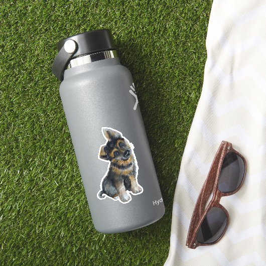 German Shepherd Puppy Dog Sticker (HydroFlask Insitu)