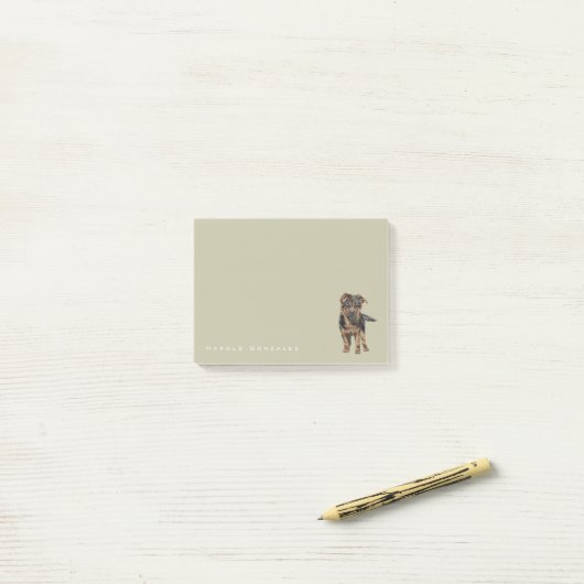 German Shepherd Puppy Drawing Post-it® Notes (Op bureau)