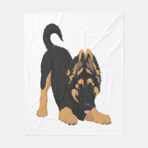 German Shepherd Puppy Fleece Deken