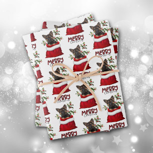 German Shepherd Puppy in Holiday Gift Bag Inpakpapier Vel