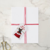 German Shepherd Puppy in Santa Bag Gift Labels Cadeaulabel (Met Touw)