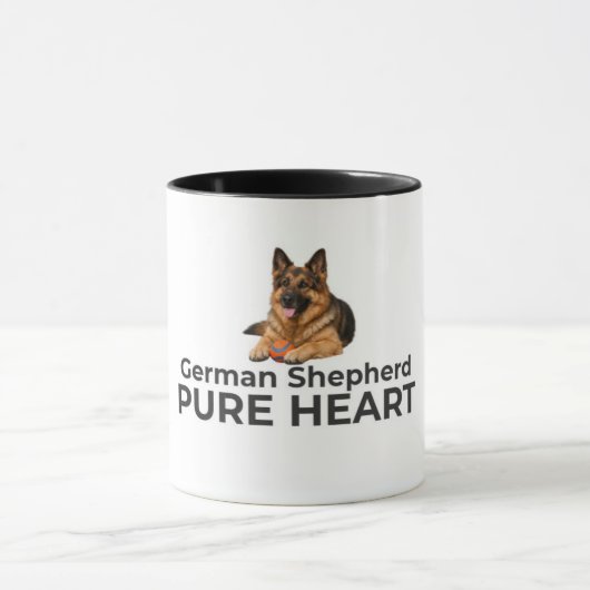 German Shepherd Pure Heart Mug – Loyal Dog Gift Mok (Midden)