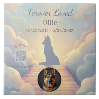 German Shepherd Rainbow Bridge Photo Tile Tegeltje