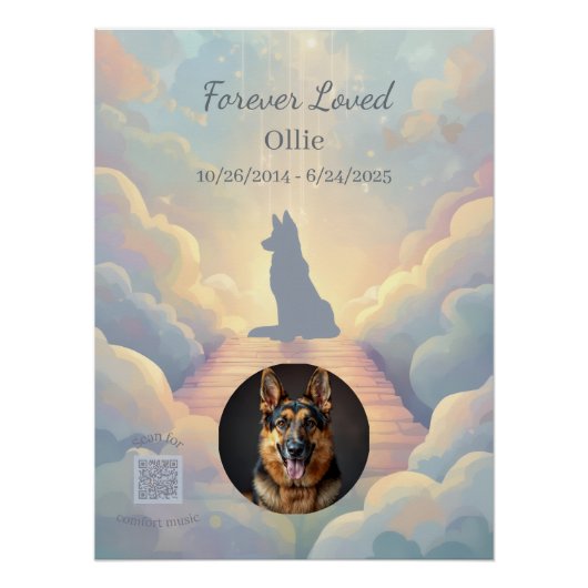 German Shepherd Rainbow Bridge Poster (Devant)