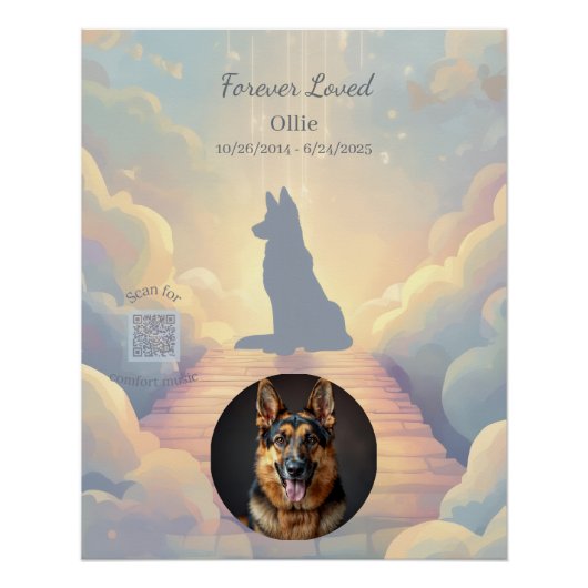 German Shepherd Rainbow Bridge Poster Perfect Poster (Voorkant)