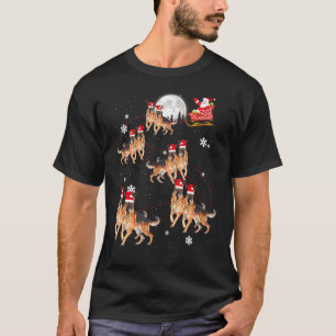 German Shepherd Reindeer Santa Xmas For Dog T-shirt