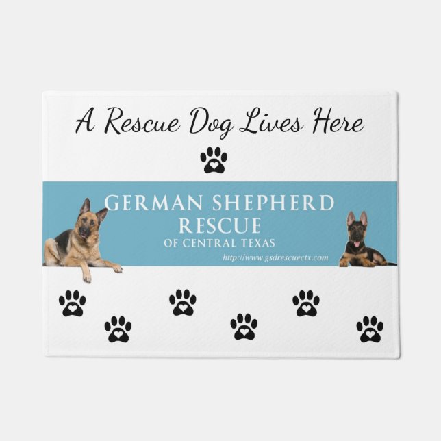 German Shepherd Rescue Central Texas door Mat (Voorkant)