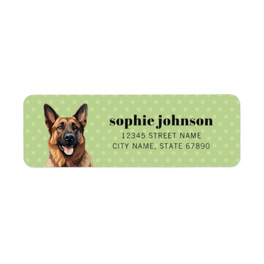 German Shepherd Return Address Label (Voorkant)