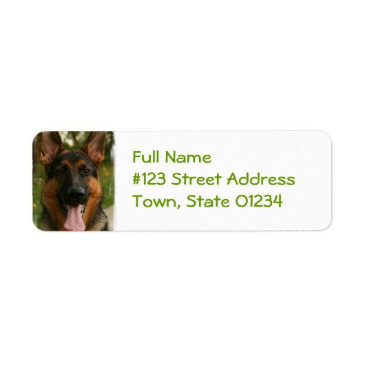 German Shepherd Return Address Label (Voorkant)