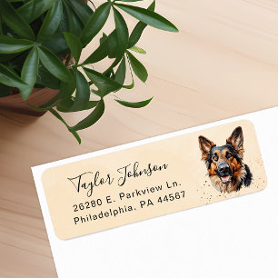 German Shepherd Return Address Label