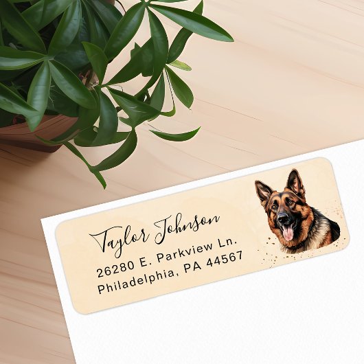 German Shepherd Return Address Label