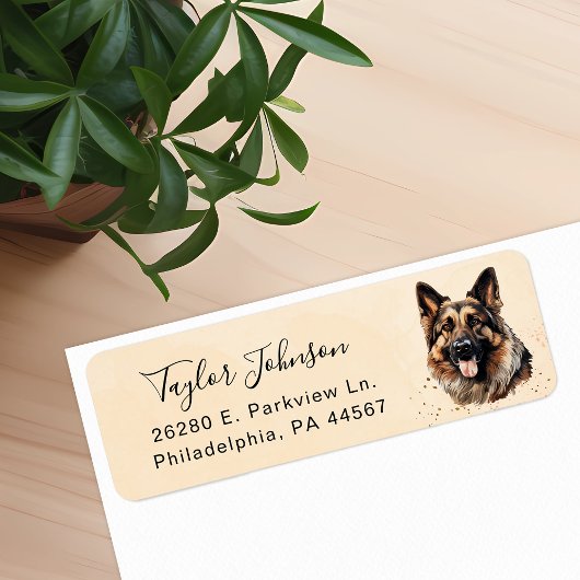 German Shepherd Return Address Label