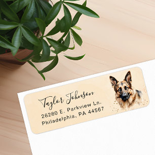 German Shepherd Return Address Label