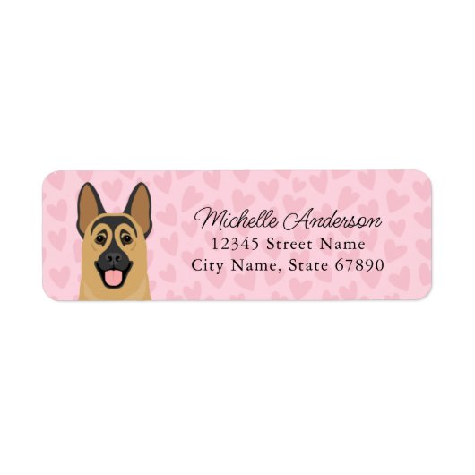 German Shepherd Return Address Labels (Voorkant)