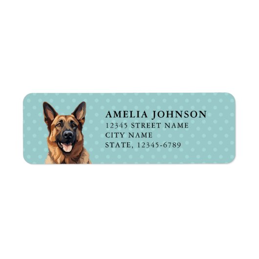 German Shepherd Return Address Labels (Voorkant)