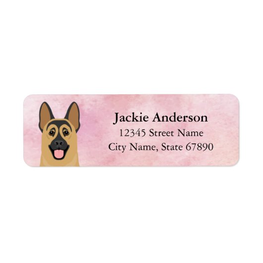 German Shepherd Return Address Labels (Voorkant)