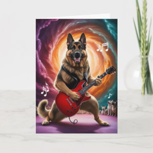 German Shepherd Rock Star Kaart