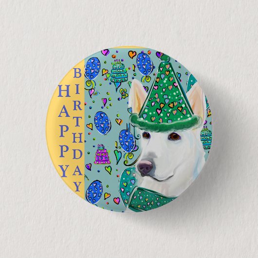 GERMAN SHEPHERD RONDE BUTTON 3,2 CM (Voorkant)