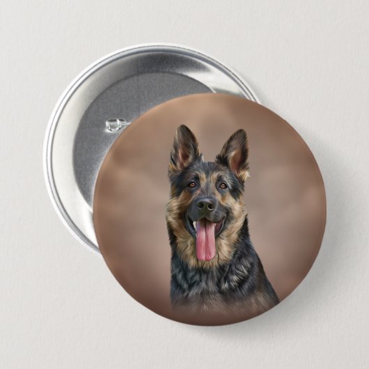 German Shepherd Ronde Button 7,6 Cm (Voorkant /achterkant)