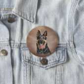 German Shepherd Ronde Button 7,6 Cm (In situ)