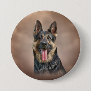 German Shepherd Ronde Button 7,6 Cm