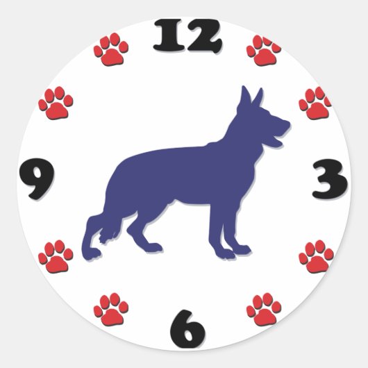 German Shepherd Ronde Sticker (Voorkant)