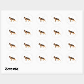 German shepherd Round Sticker (Vel)