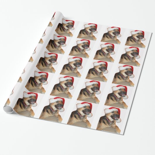 German Shepherd Santa Cadeaupapier (Uitgerold)