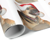 German Shepherd Santa Cadeaupapier (Rol Hoek)