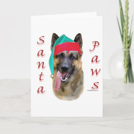 German Shepherd Santa Paws Feestdagen Kaart