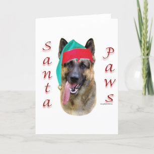 German Shepherd Santa Paws Feestdagen Kaart