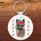 German Shepherd Santa Paws Sleutelhanger (Achterkant)