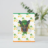 German Shepherd Shamrock St. Patricks Day Feestdagenkaart (Staand voorkant)