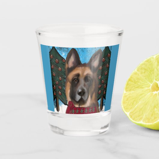 German Shepherd Shot Glas (Voorkant)