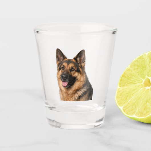 German Shepherd Shot Glass Glas (Voorkant)