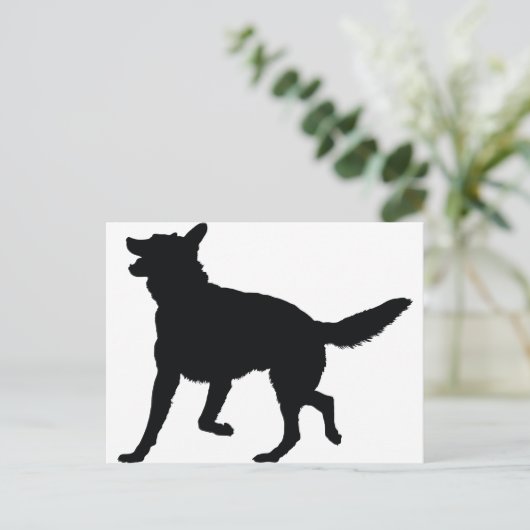 German Shepherd Silhouette Briefkaart (Staand voorkant)