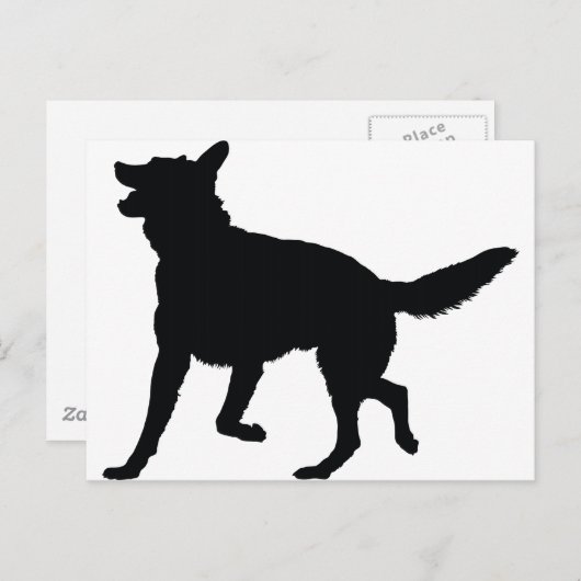 German Shepherd Silhouette Briefkaart (Voorkant / Achterkant)