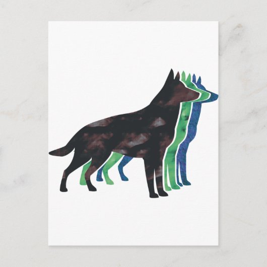 German Shepherd Silhouette Briefkaart (Voorkant)