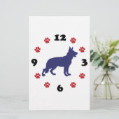 German Shepherd Silhouette Briefpapier (Staand voorkant)
