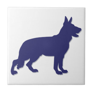 German Shepherd Silhouette Tegeltje