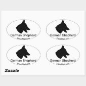 German Shepherd Silhouette Window Decal Ovale Sticker (Vel)