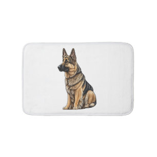 German Shepherd Sitting Badmat